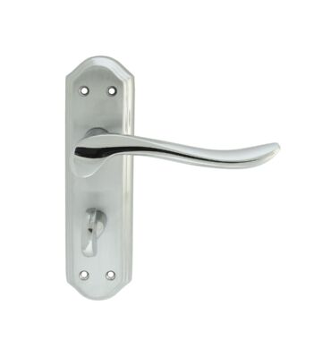 Carlisle Brass DL452SCCP Lytham Lever On Backplate – Bathroom 57mm C/C – Satin Chrome Face Polished Chrome Lever And Edges 180mm X 48mm – Pair