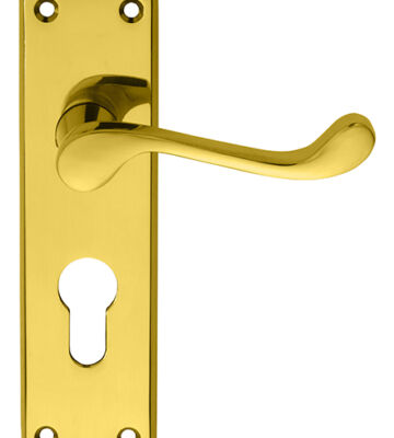 Carlisle Brass DL54Y Victorian Scroll Lever On Backplate – Lock Euro Profile 47.5mm C/C 150mm X 43mm – Pair