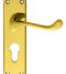 CARLISLE BRASS DL54Y VICTORIAN SCROLL LEVER ON BACKPLATE - LOCK EURO PROFILE 47.5MM C/C 150MM X 43MM - PAIR