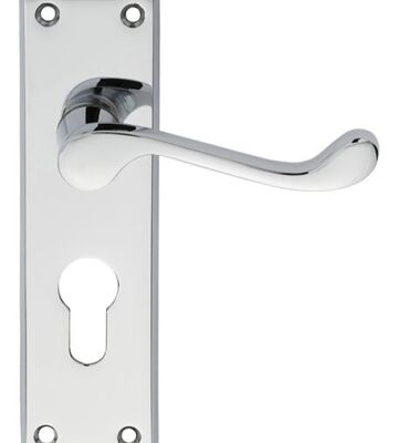 Carlisle Brass DL54YCP/BP Victorian Scroll Lever On Backplate – Lock Euro Profile 47.5mm C/C – Pair