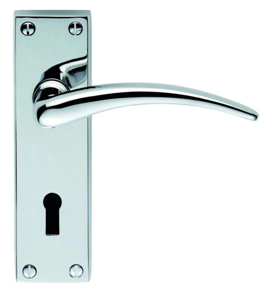 CARLISLE BRASS DL64CP WING LEVER ON BACKPLATE - LOCK 57MM C/C