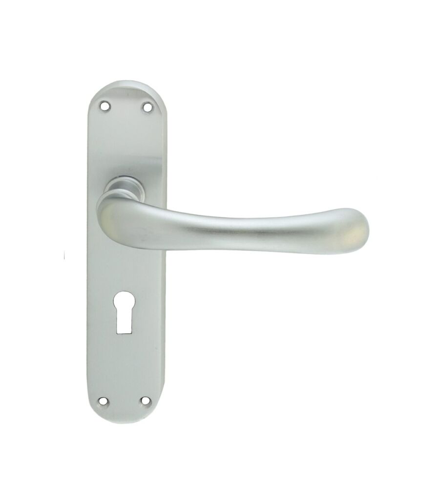 CARLISLE BRASS EL11SC IBRA LEVER ON BACKPLATE - LOCK 57MM C/C CSA (SATIN CHROME) 185MM X 40MM - PAIR