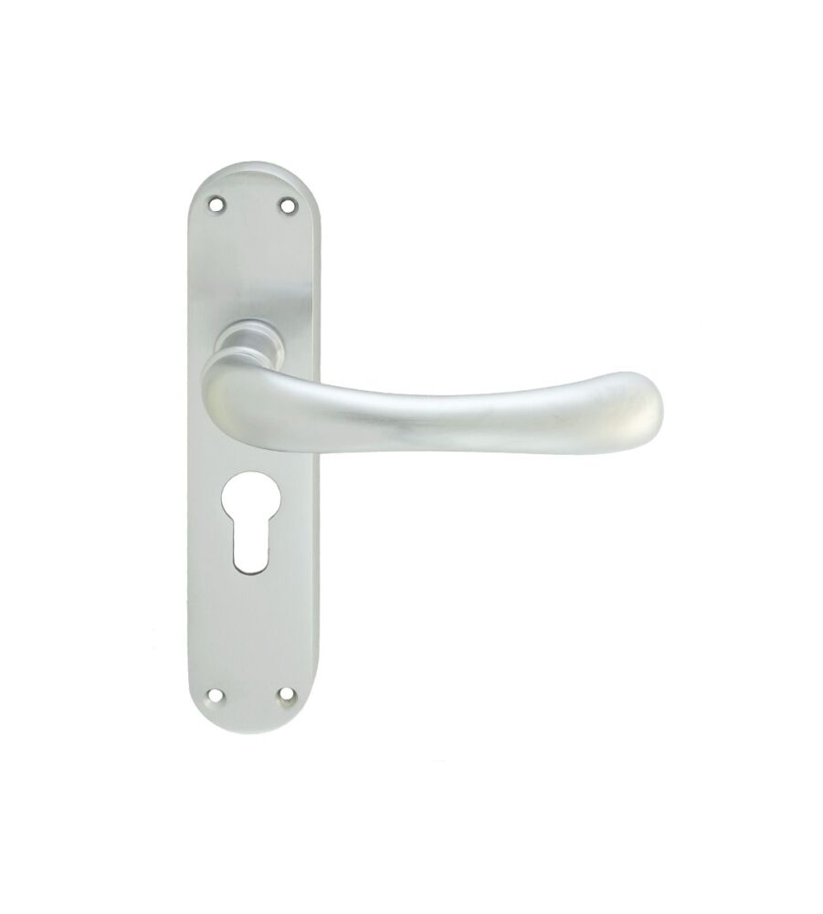 CARLISLE BRASS EL11YSC IBRA LEVER ON BACKPLATE - LOCK EURO PROFILE 47.5MM C/C CSA (SATIN CHROME) 185MM X 40MM - PAIR