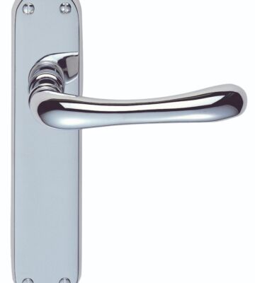 Carlisle Brass EL12CP Ibra Lever On Backplate – Latch Cro (Polished Chrome) 185mm X 40mm – Pair