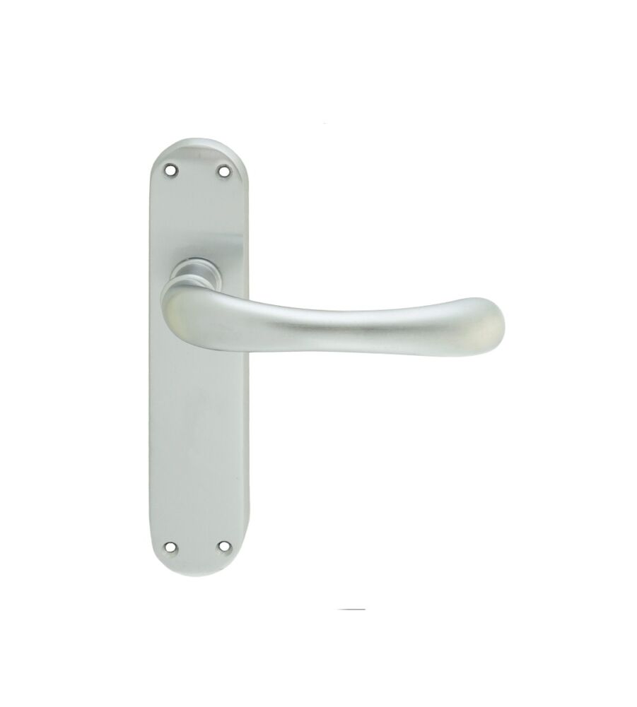 CARLISLE BRASS EL12SC IBRA LEVER ON BACKPLATE - LATCH CSA (SATIN CHROME) 185MM X 40MM - PAIR