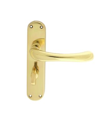 Carlisle Brass EL13 Ibra Lever On Backplate – Bathroom 57mm C/C Otl (Polished Brass) 185mm X 40mm – Pair