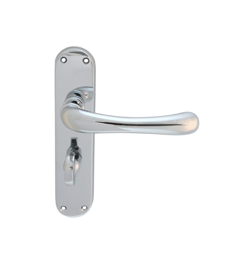 CARLISLE BRASS EL13CP IBRA LEVER ON BACKPLATE - BATHROOM 57MM C/C CRO (POLISHED CHROME) 185MM X 40MM - PAIR