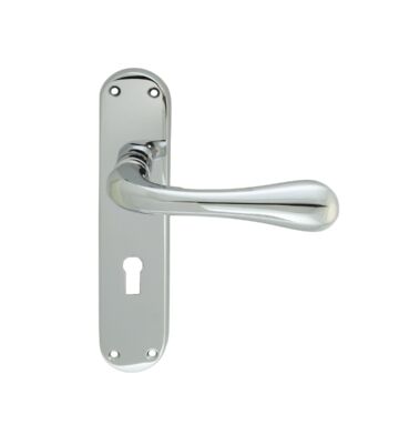 Carlisle Brass EL21CP Astro Lever On Backplate – Lock 57mm C/C Cro (Polished Chrome) 185mm X 40mm – Pair