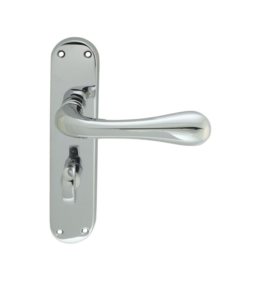 CARLISLE BRASS EL23CP ASTRO LEVER ON BACKPLATE - BATHROOM 57MM C/C CRO (POLISHED CHROME) 185MM X 40MM - PAIR