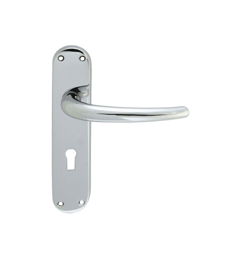 CARLISLE BRASS EL31CP LILLA LEVER ON BACKPLATE - LOCK 57MM C/C CRO (POLISHED CHROME) 185MM X 40MM - PAIR