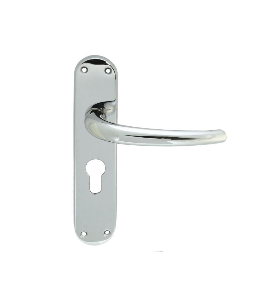 CARLISLE BRASS EL31YCP LILLA LEVER ON BACKPLATE - LOCK EURO PROFILE 47.5MM C/C CRO (POLISHED CHROME) 185MM X 40MM - PAIR