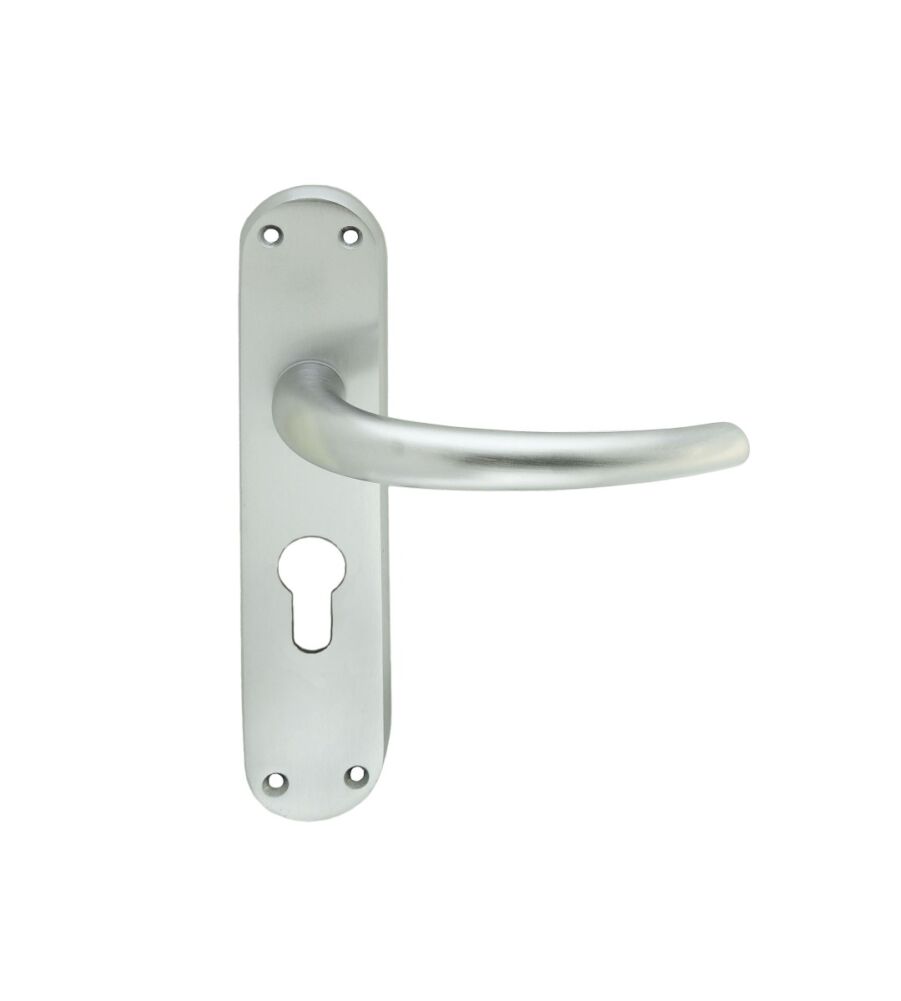 CARLISLE BRASS EL31YSC LILLA LEVER ON BACKPLATE - LOCK EURO PROFILE 47.5MM C/C CSA (SATIN CHROME) 185MM X 40MM - PAIR