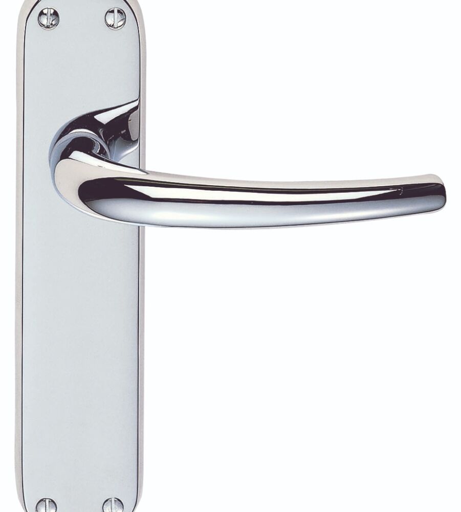 CARLISLE BRASS EL32CP LILLA LEVER ON BACKPLATE - LATCH CRO (POLISHED CHROME) 185MM X 40MM - PAIR