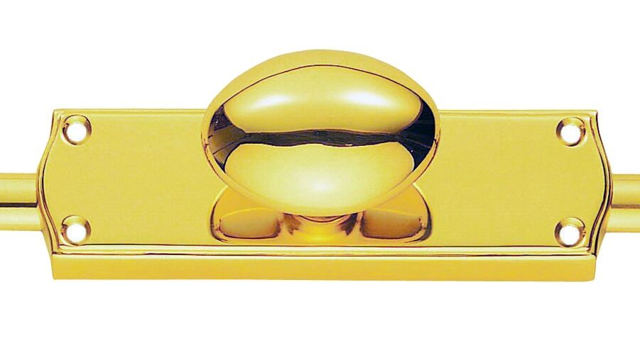 CARLISLE BRASS ES34 ESPAGNOLETTE - OVAL KNOB SET WITH 2 X 1.2 MTR BRASS RODS & KEEPERS