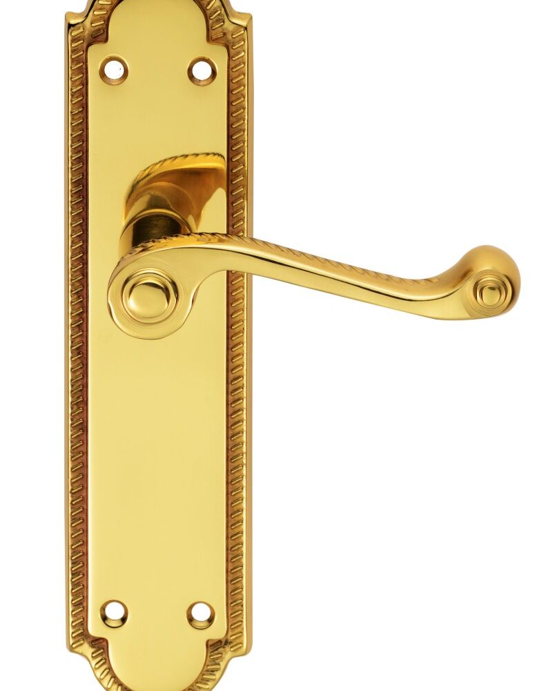 CARLISLE BRASS FG26L GEORGIAN LEVER ON SHAPED BACKPLATE - LATCH 204MM X 48MM - PAIR