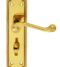 CARLISLE BRASS FG27WC GEORGIAN LEVER ON SHAPED BACKPLATE - BATHROOM 57MM C/C 204MM X 48MM - PAIR
