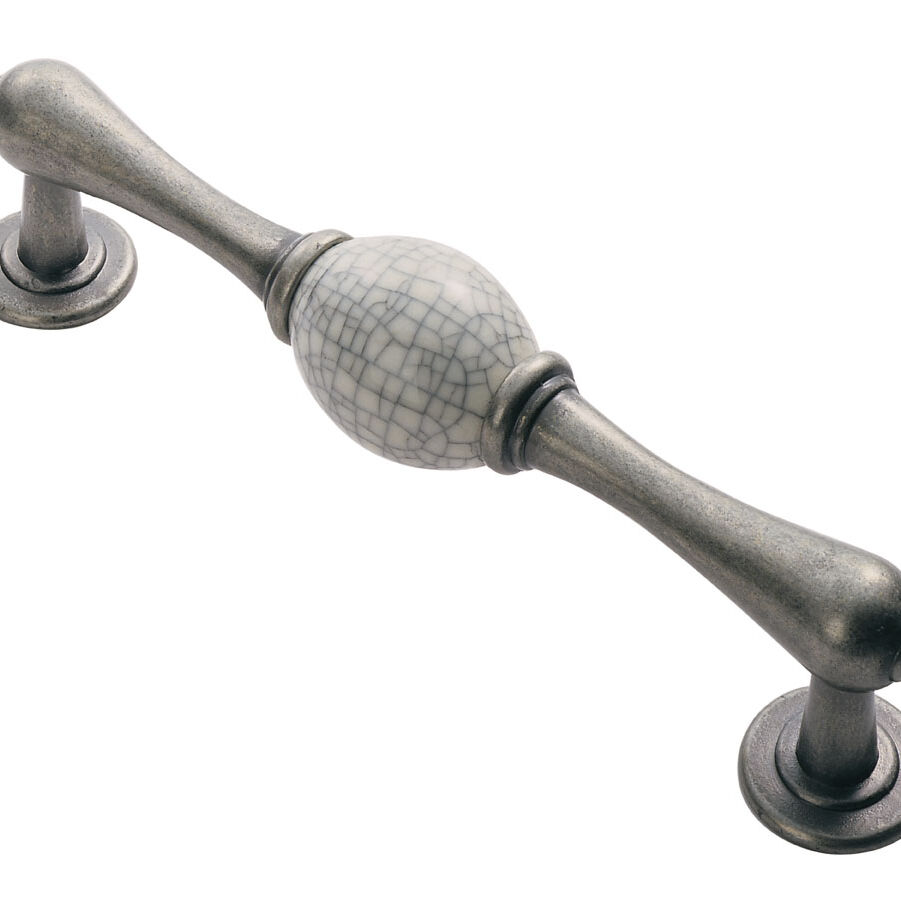 CARLISLE BRASS FTD605ASMC FTD ANTIQUE HANDLE WITH PORCELAIN INSERT 128MM C/C 128 ( 151 )