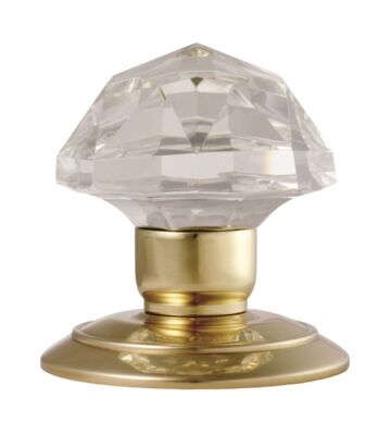 Carlisle Brass GK001/BP Polished Brass & Glass Mortice Knob 60mm Knob/65mm Rose – Pair