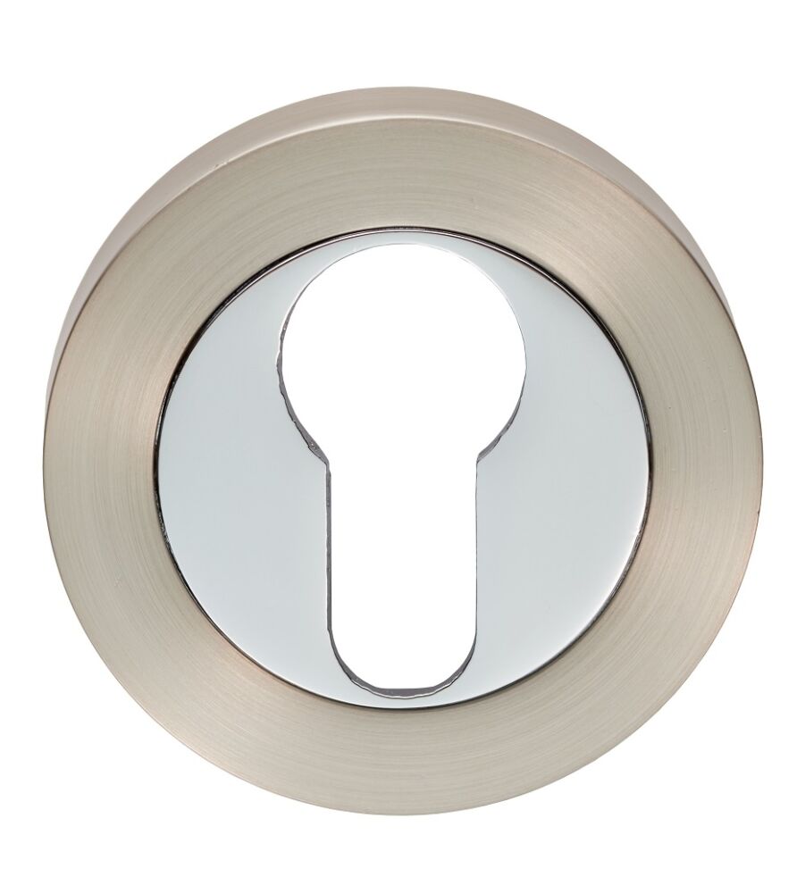 CARLISLE BRASS GK4001SNCP ESCUTCHEON - EURO PROFILE ON CONCEALED FIX ROUND ROSE SATIN NICKEL/POLISHED CHROME 52 X 8