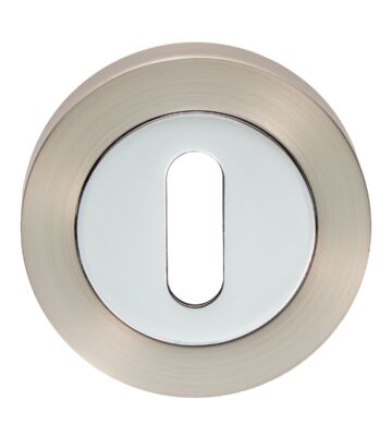 Carlisle Brass GK4003SNCP Escutcheon – Lock Profile On Concealed Fix Round Rose Satin Nickel Polished Chrome 52 X 8