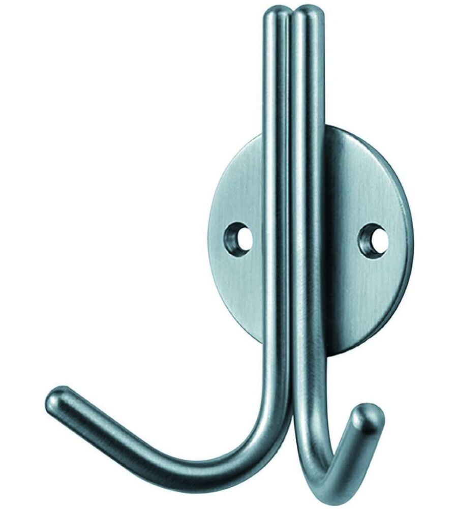 CARLISLE BRASS HCH1015SSS 100MM DOUBLE COAT HOOK ON ROSE