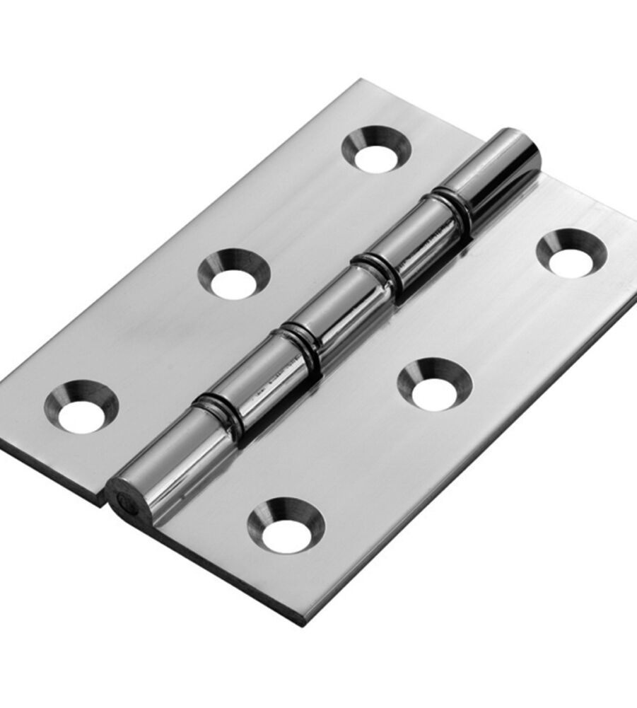 CARLISLE BRASS HDSW1CP HINGE - DOUBLE STEEL WASHERED CHROME BUTT C/W NO 8 CP SCREWS - PAIR