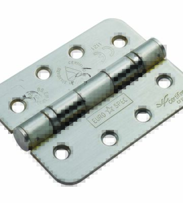 Carlisle Brass HIN1433/13SSS/R 102mm X 76mm X 3mm Ball Bearing Hinge – Grade 13 – Radius – Pair