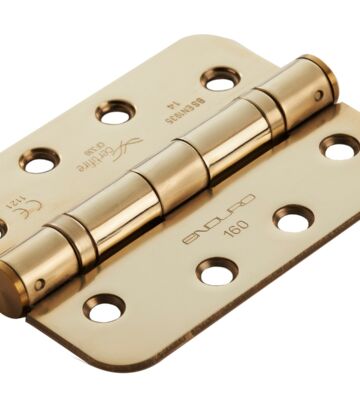Carlisle Brass HIN1433/14PVD/R Ce14 4 X 3 X 3 Ball Bearing 5 Knuckle Hinge ( Radius ) 102 X 76 X 3mm – Pair