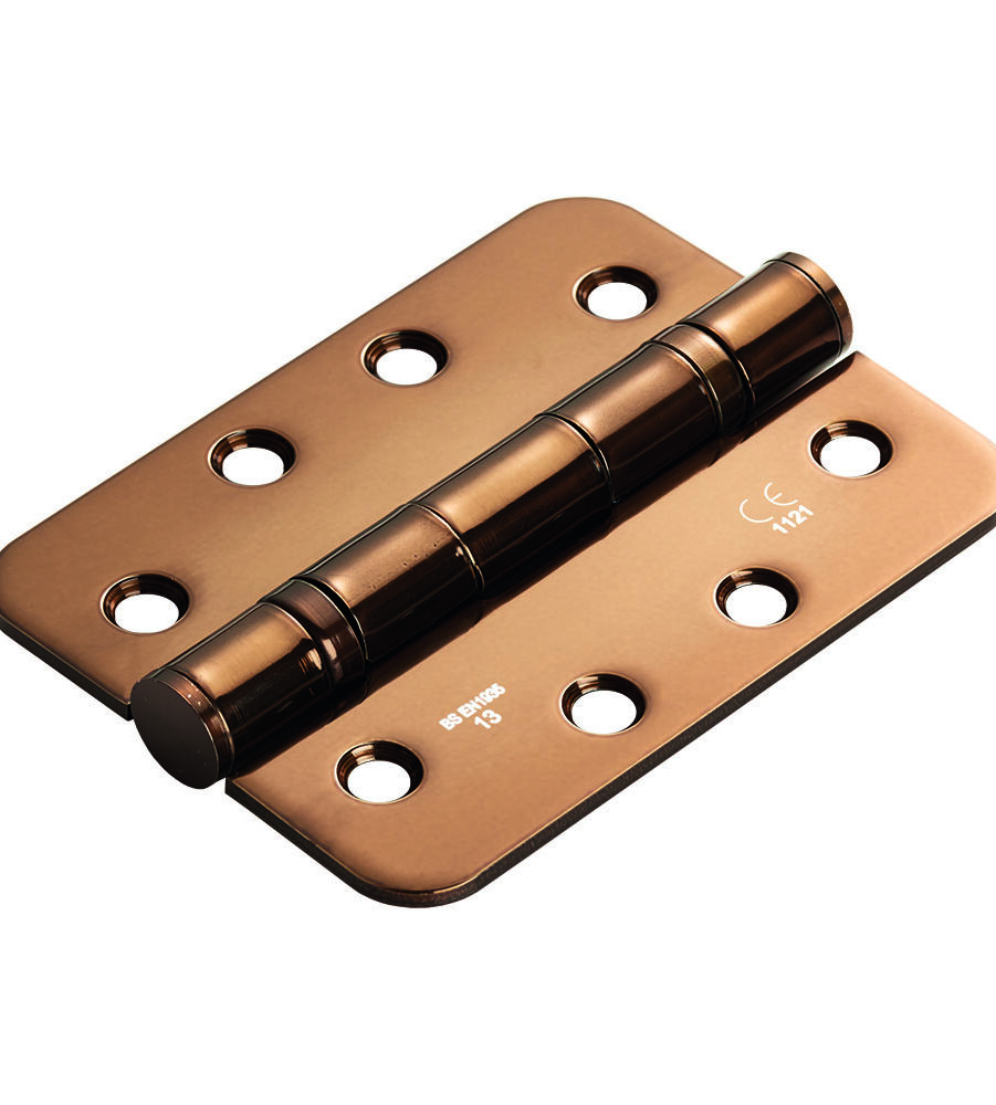 CARLISLE BRASS HIN1433/13DB/R EUROSPEC 102 X 76 X 3MM RADIUS BALL BEARING HINGE - GRADE 13 102 X 76 X 3 - PAIR