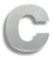 CARLISLE BRASS LET1090CBSS 89 X 80 X 2MM LETTER C - CONCEALED PIN FIT G316