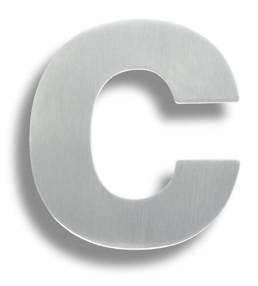 CARLISLE BRASS LET1090CBSS 89 X 80 X 2MM LETTER C - CONCEALED PIN FIT G316