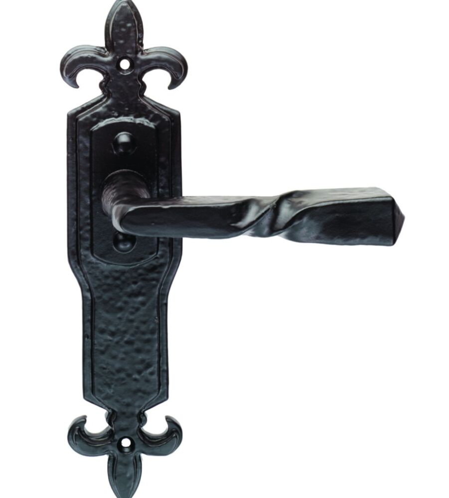 CARLISLE BRASS LF5114 BARLEY TWIST LEVER ON GOTHIC STYLE BACKPLATE - LATCH 222 X 50MM - PAIR