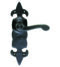CARLISLE BRASS LF5505 FLEUR DE LYS LEVER ON BACKPLATE - LATCH 178 X 55 - PAIR