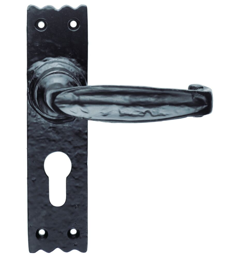 CARLISLE BRASS LF5507Y SLIMLINE V LEVER ON BACKPLATE - LOCK EURO PROFILE 47.5MM C/C 152MM X 38MM - PAIR