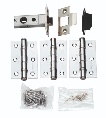 Carlisle Brass LPG725CP Latch Pack – Pair And Half Hinges & 2.5 Inch Bolt Through Latch – Pack