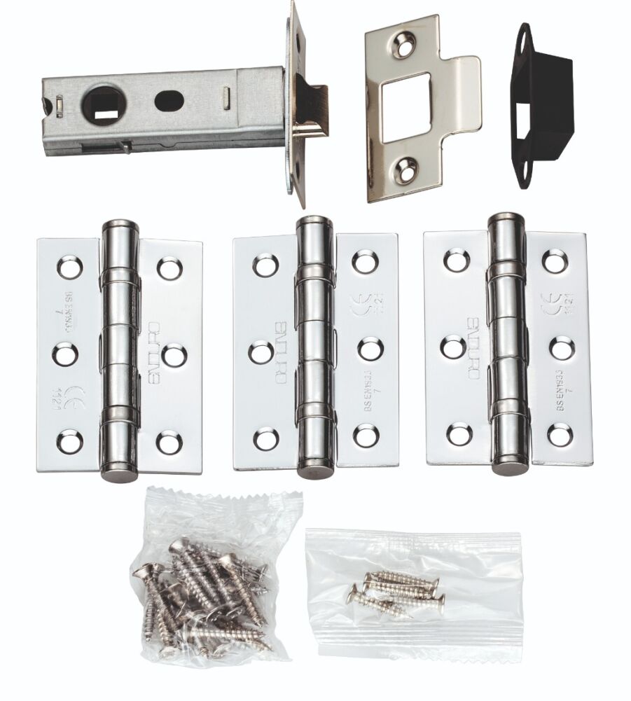 CARLISLE BRASS LPG730CP LATCH PACK - PAIR AND HALF HINGES & 3 INCH BOLT THROUGH LATCH - PACK