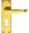 CARLISLE BRASS CBV30Y VICTORIAN FLAT LEVER ON BACKPLATE - LOCK EURO PROFILE 47.5MM C/C (CONTRACT RANGE) 155MM X 40MM - PAIR
