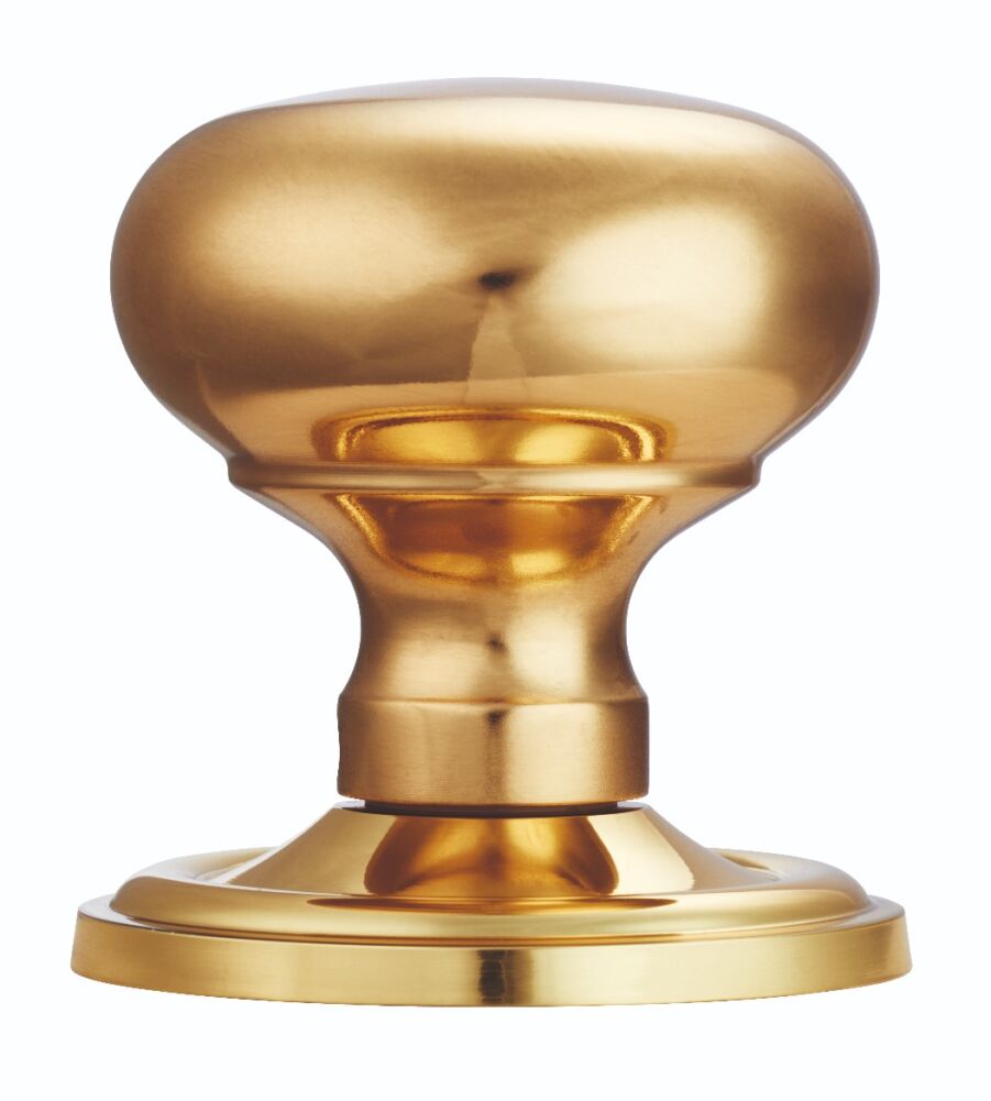 CARLISLE BRASS M35C VICTORIAN - MORTICE KNOB MUSHROOM (CONCEALED FIX) OTL (POLISHED BRASS) 61MM - PAIR
