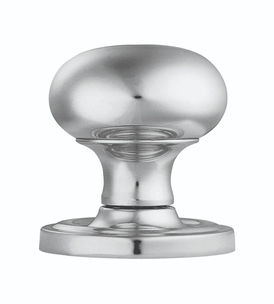 CARLISLE BRASS M35CCP VICTORIAN - MORTICE KNOB MUSHROOM (CONCEALED FIX) CRO (POLISHED CHROME) 61MM - PAIR