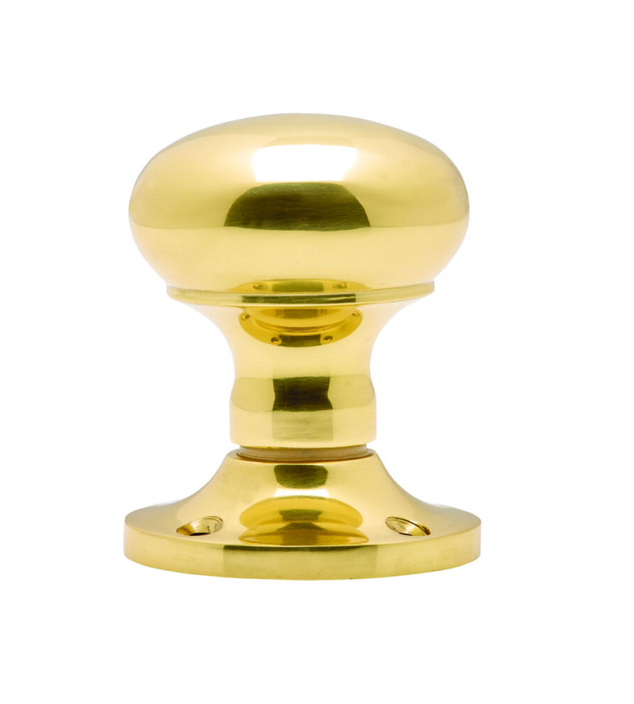 CARLISLE BRASS M35US VICTORIAN - MORTICE KNOB MUSHROOM (UNSPRUNG) OTL (POLISHED BRASS) 56MM - PAIR