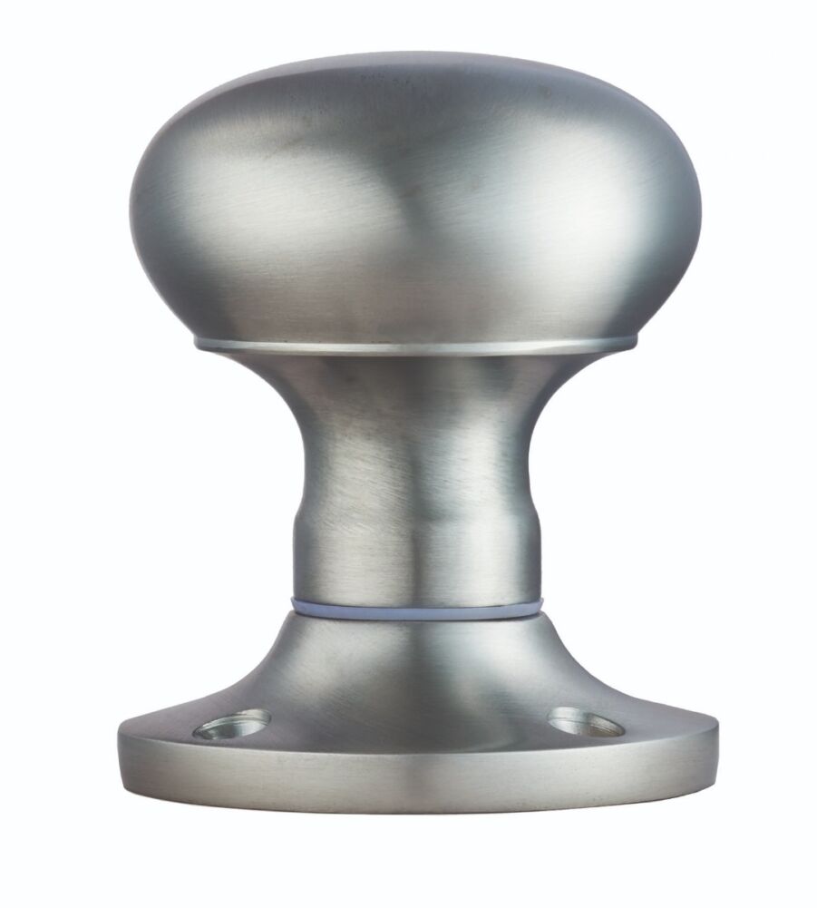 CARLISLE BRASS M35USSC VICTORIAN - MORTICE KNOB MUSHROOM (UNSPRUNG) CSA (SATIN CHROME) 56MM - PAIR