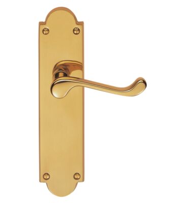 Carlisle Brass M67 Victorian Scroll Lever On Shaped Backplate – Latch 205 X 49mm – Pair