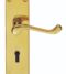 CARLISLE BRASS M68 VICTORIAN SCROLL LEVER ON SHAPED BACKPLATE - LOCK 57MM C/C 205 X 49MM - PAIR