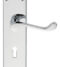 CARLISLE BRASS M68CP VICTORIAN SCROLL LEVER ON SHAPED BACKPLATE - LOCK 57MM C/C 205 X 49MM - PAIR
