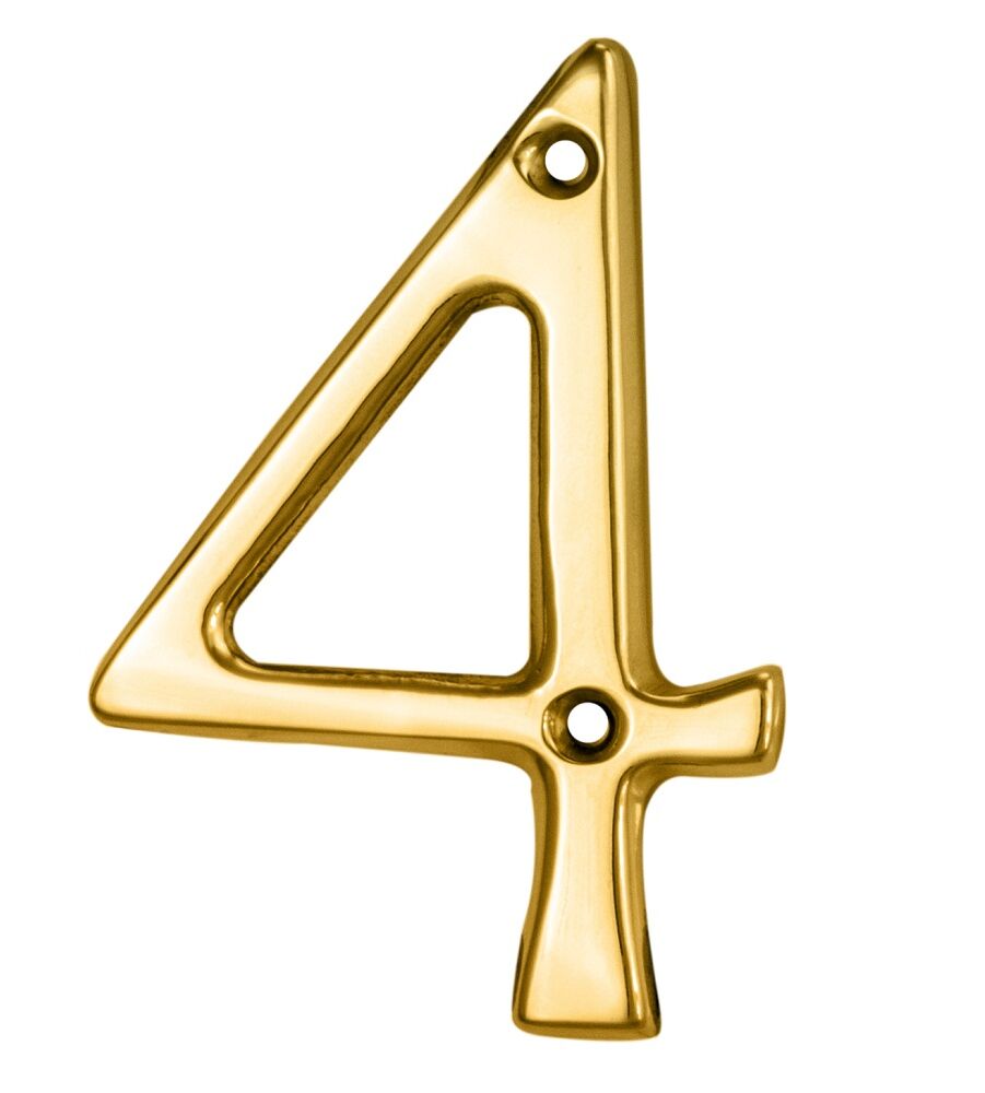 CARLISLE BRASS N4 NUMERAL FACE FIX (NO.4) 76MM