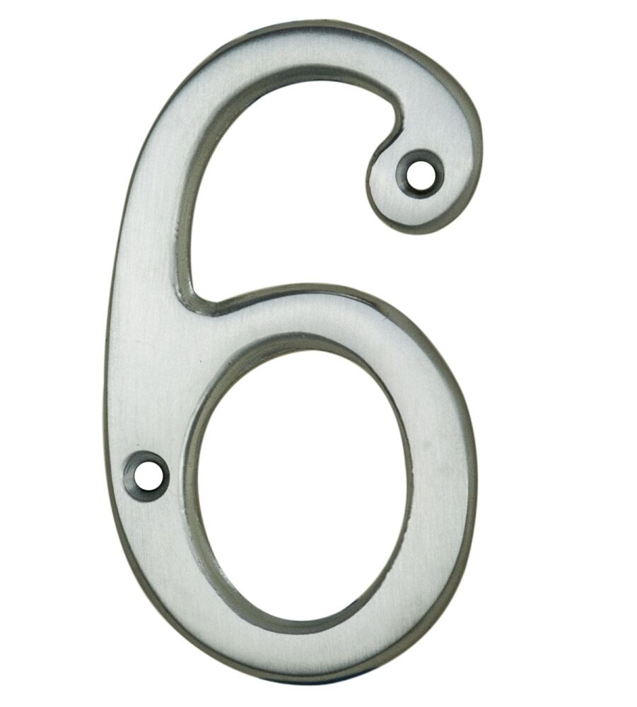 CARLISLE BRASS N6SC NUMERAL FACE FIX (NO 6 OR 9) 76MM