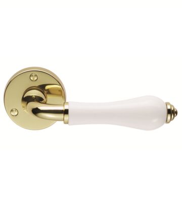 Carlisle Brass PLW Porcelain – Lever Furniture (Plain White) – New 57mm Rose Equivalent To Dl66 Rose – Pair