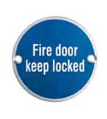 Carlisle Brass SEX1015BSS 76 X 1.5mm Fire Door Sign – Keep Locked – Face Fix