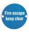CARLISLE BRASS SEX1021BSS 76 X 1.5MM FIRE ESCAPE KEEP CLEAR SIGN - FACE FIX 