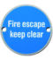 CARLISLE BRASS SEX1021SSS 76 X 1.5MM FIRE ESCAPE KEEP CLEAR SIGN - FACE FIX 